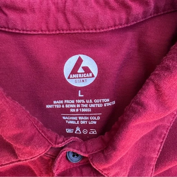 American Giant Men’s Cotton Pocket Polo Shirt USA Made Classic Prep Minimalist L - Picture 3 of 7